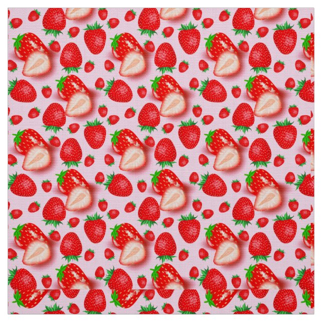 Tela Tema del Fruto de fresa rosa (Retal)