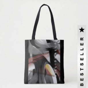 Tela Tendencia de Bolso de Mano Abstracto Negro Blanco 