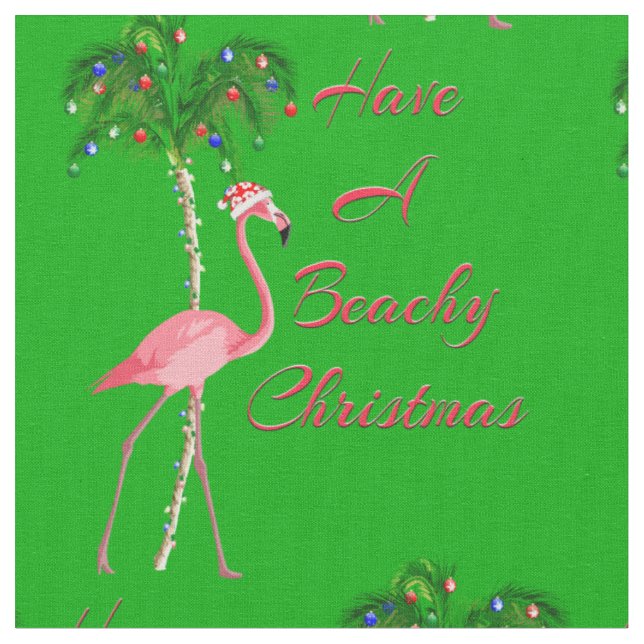 Tela Tener Un Flamingo De Navidades De Playa (De cerca)