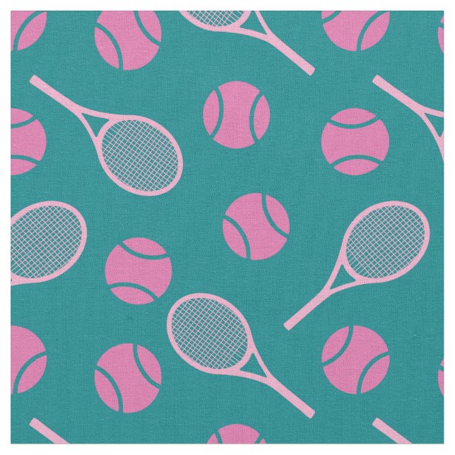 Tela Tenis: raquetas rosas - personalizable! (De cerca)
