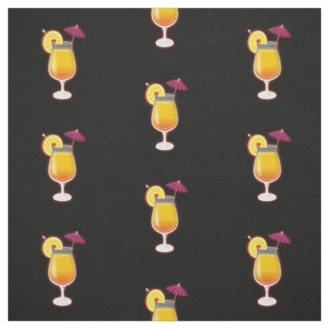 Tela Tequila Sunrise Coctail Pattern (Retal)