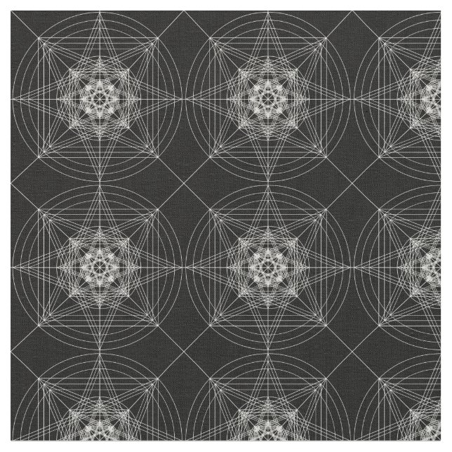 Tela Tercera geometría sagrada dimensional (triplicada) (De cerca)
