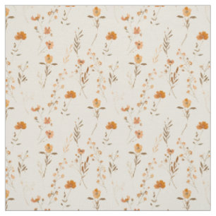 Tela Terracota Floral Boho Naranja Melocotón Silvestre