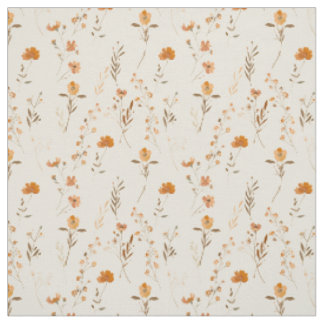 Tela Terracota Floral Boho Naranja Melocotón Silvestre