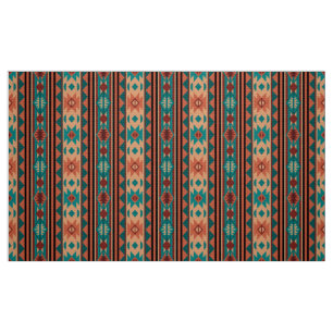 Tela Terracota turquesa del patrón tribal del suroeste