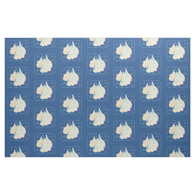 Tela Terrier Escocés Bailando ("Cuarto gordo" (fat quarter))