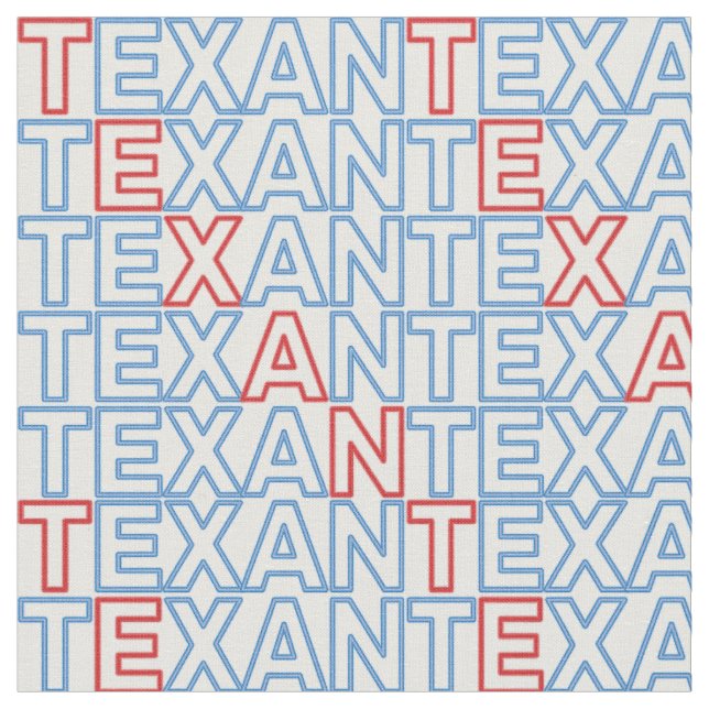 Tela TEXAN rojo y azul neón blanco (De cerca)