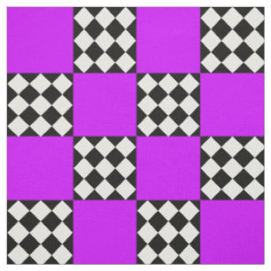 Tela Textil de forma cuadrada Harlequin negro morado y 