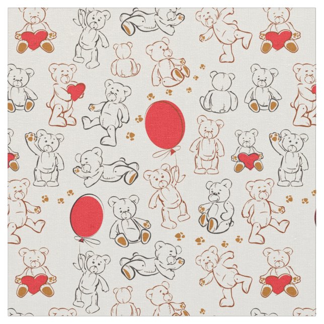 Tela Textura con los osos de peluche (De cerca)