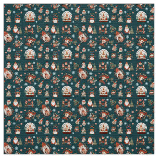 Tela Textura del patrón de Navidades de arte folclórico