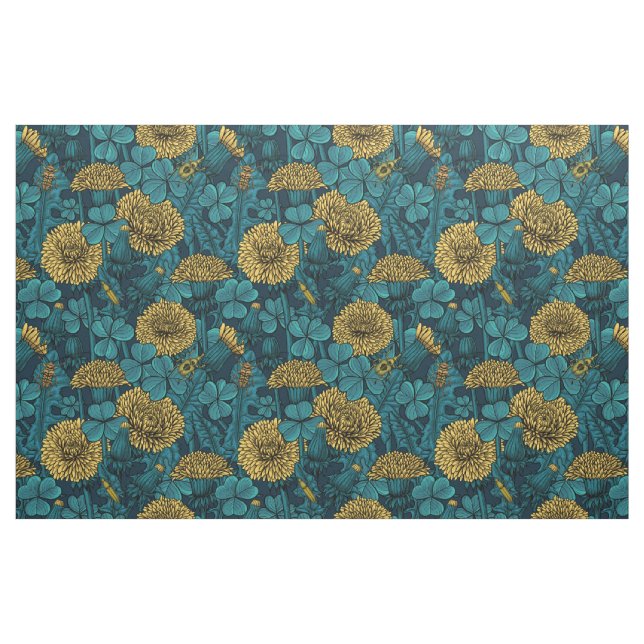 Tela The meadow in yellow and blue ("Cuarto gordo" (fat quarter))