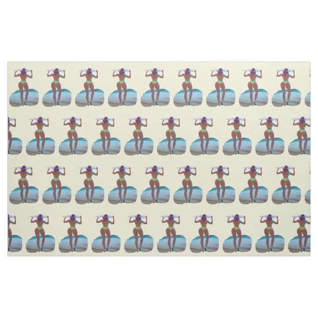 Tela Thunder_Cove, Chica de playa de booty en bikini ("Cuarto gordo" (fat quarter))