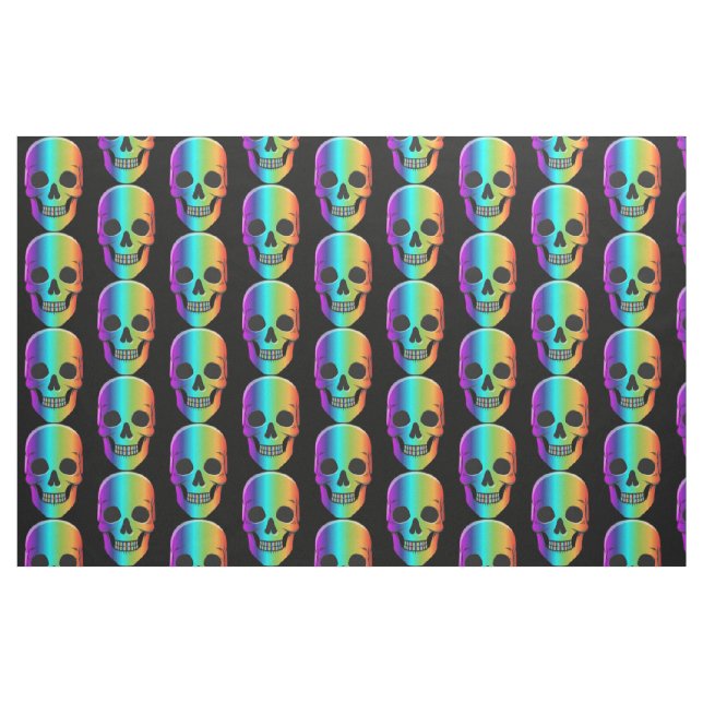 Tela Thunder_Cove de cráneo humano psicodélico ("Cuarto gordo" (fat quarter))