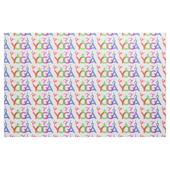 Tela Thunder_Cove: Siluetas de yoga envenenadas ("Cuarto gordo" (fat quarter))