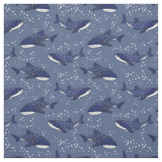 Tela Tiburón de ballena estrellado (oscuro)