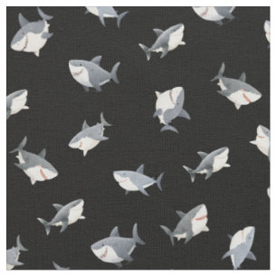 Tela Tiburones al agua con acuarela sobre negro