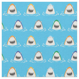 Tela Tiburones graciosos y agudos sobre el azul acuátic