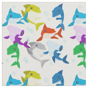 Tela Tiburones Pequeños y Coloridos