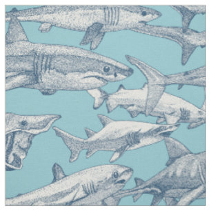 Tela tiburones solo cobalto cielo azul