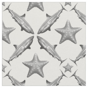 Tela Tiburones Starfish Ocean Life Nautical Coastal