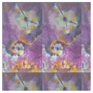 Tela Tie-Dye Purple and Pansies #1 fabric