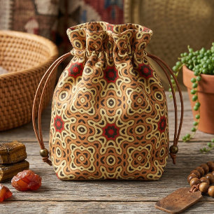 Tela Tierra Bohemio Chic Patrón Geométrico Mosaico