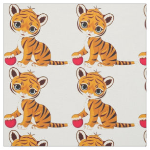 Tela Tigre Cub con la bola
