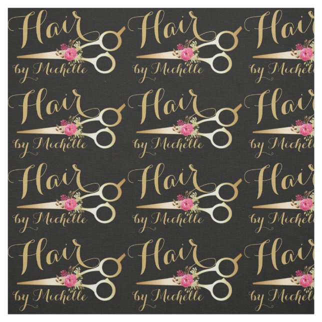 Tela Tijeras florales de oro Hairstylist Hair Salon (Retal)