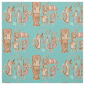 Tela Tiki de los ojos grandes con aves