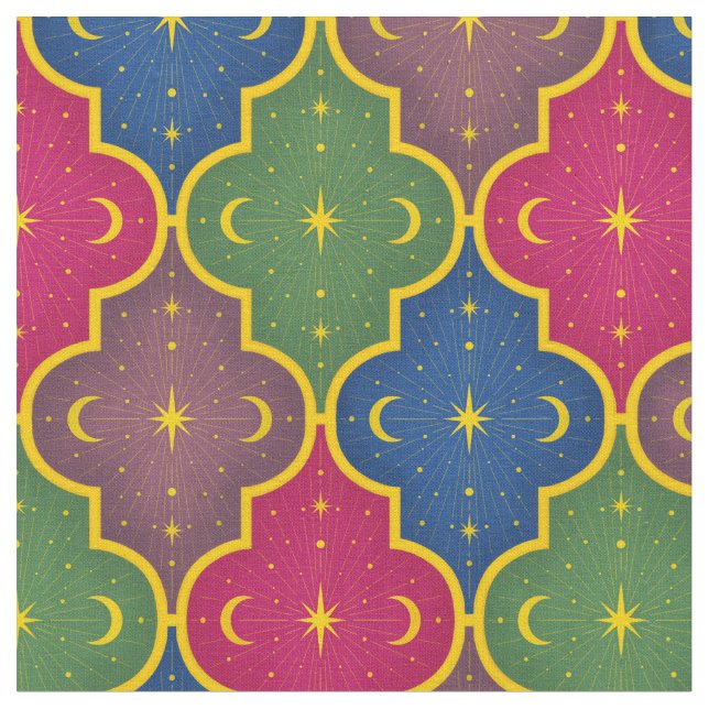 Tela Tile marroquí celestial (de gran escala) (De cerca)