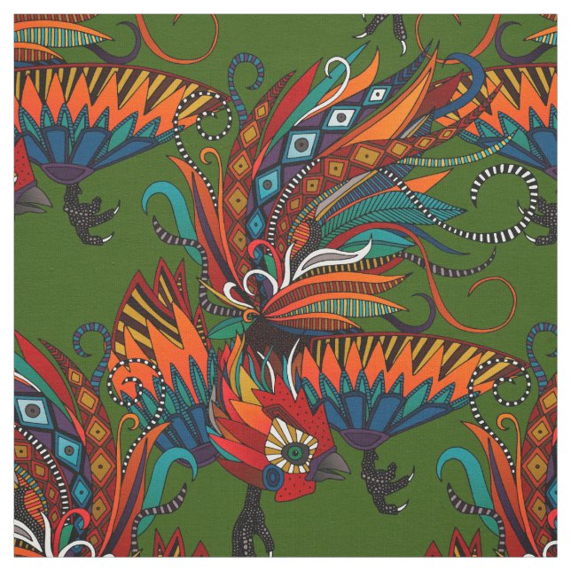 Tela tinta verde de gallo (Retal)