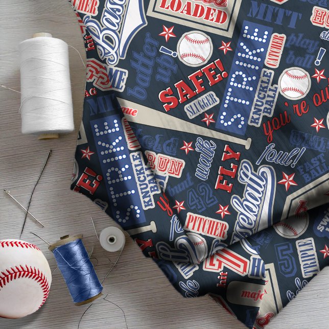 Tela Tipografía de béisbol rojo azul ID770 (Subido por el creador)