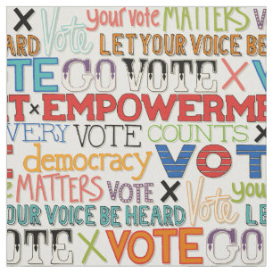 Tela tipografía del voto