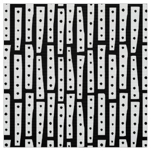 Tela Tiras abstractas verticales: blancas en negro