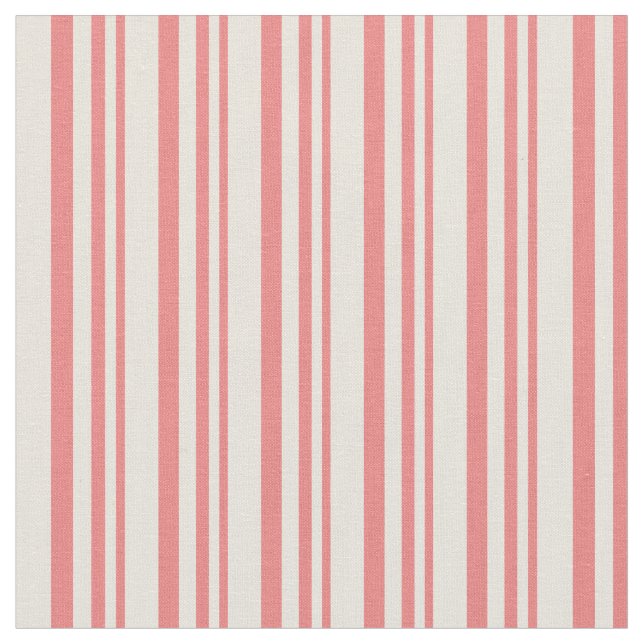 Tela Tiras de coral claro y beige (De cerca)