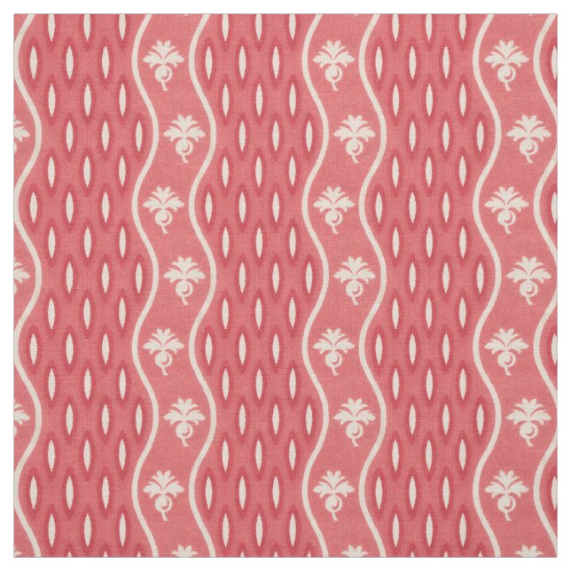 Tela Tiras onduladas de mediados del siglo XIX, rosa (Retal)