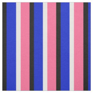 Tela Tiras rosas azules textiles