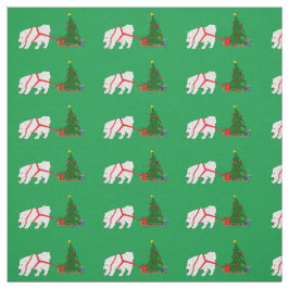 Tela Tire del samoyedo que tira del árbol de navidad