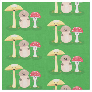 Tela Toadstool de hongos de hongo de kawaii