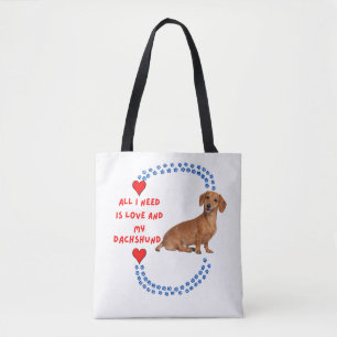 Tela Todo lo que necesito es amor y mi bolso de mano de