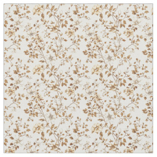 Tela Toile beige dorado con Rosas y flores