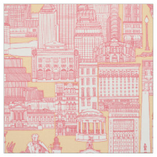 Tela Toile de Boston rosa panal miel