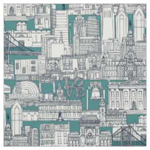 Tela toile de Filadelfia añil verde azulado