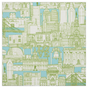 Tela toile de Filadelfia aqua oliva