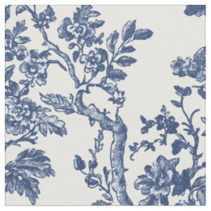 Tela Toile de Flor de Vid Azul Marino