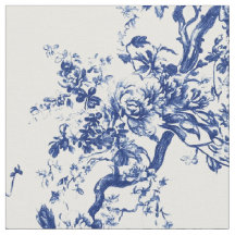 Toile de Rama Floral Azul Real