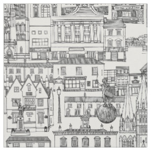 Tela Toile de Truro negro blanco
