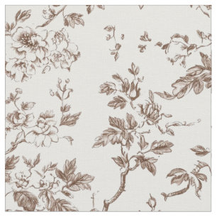 Tela Toile de Viña Floral Marrón Suave