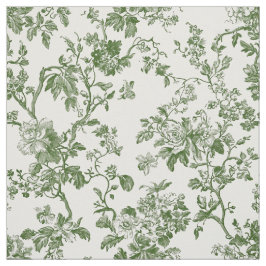 Tela Toile Floral Antiguo Verde