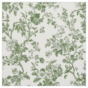 Tela Toile Floral Antiguo Verde